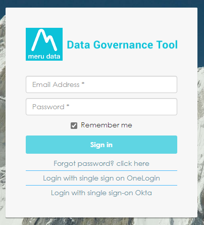 screenshot showing login page