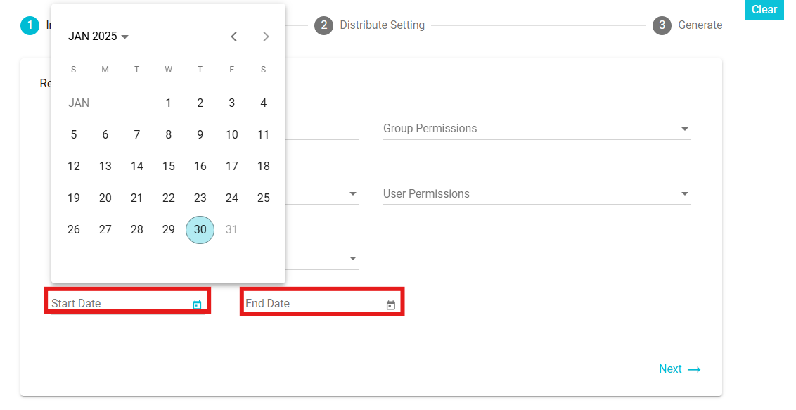 Image showing how to select start date and end date