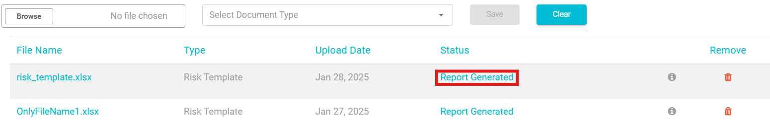 screenshot higlighting Report Generated text