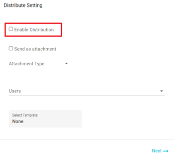 screenshot showing Enable Distribution checkbox