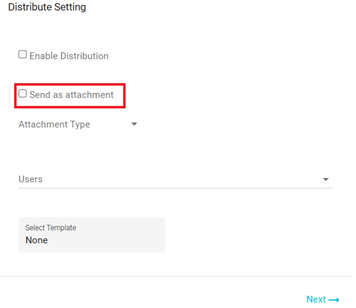 screenshot showing Send as an Attachment checkbox