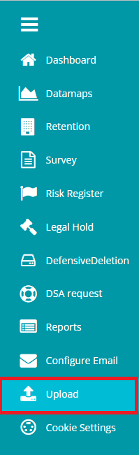 screenshot highlighting upload option
