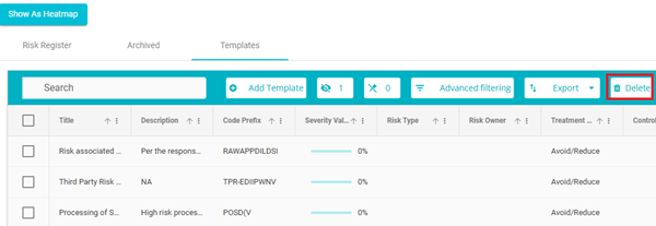 screenshot showing Delete Button