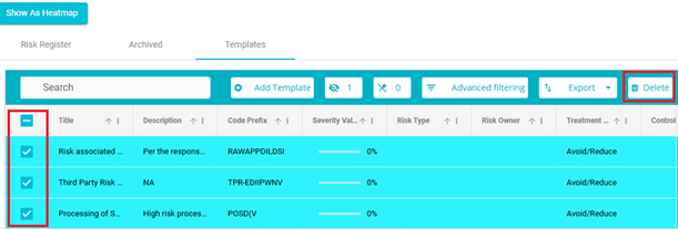screenshot showing Bulk delete example
