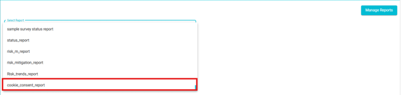 screenshot showing reports dropdown