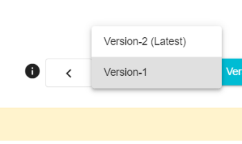 Screenshot displaying Version number dropdown