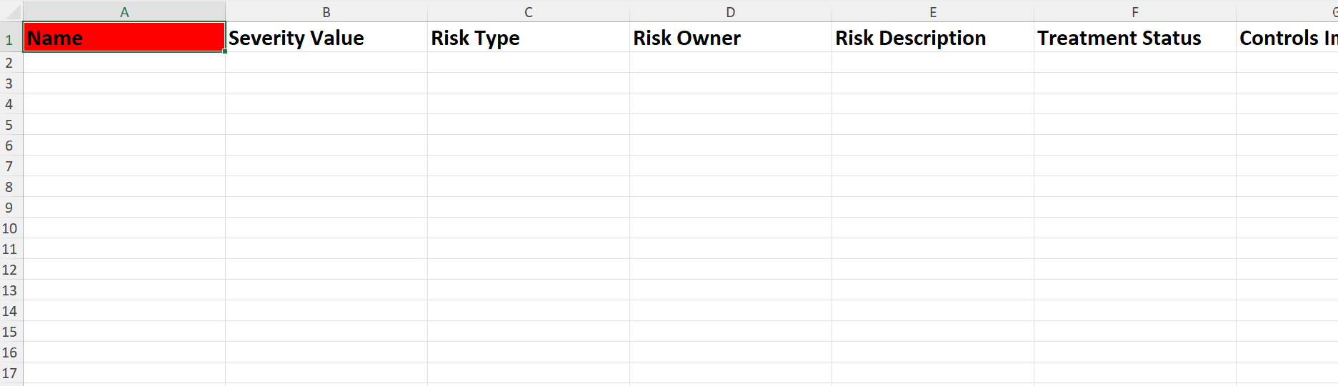 screenshot showing Excel sheet