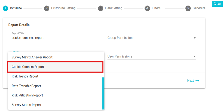 screenshot showing view dropdown