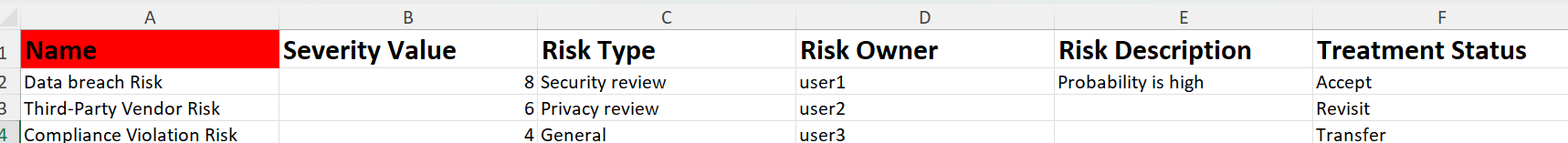 screenshot showing Excel sheet